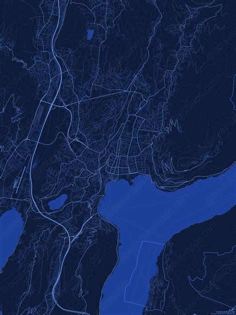 Lugano - Dark Blue Vector Map | Boundless Maps