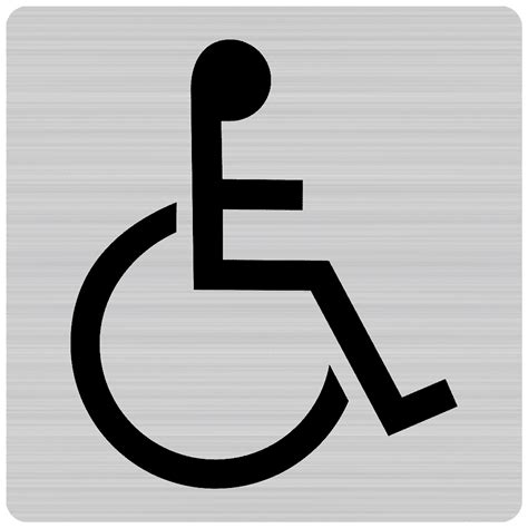ADA Wheelchair Accessible Symbol Sign | Black/Brushed Silver