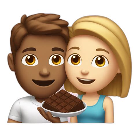 black couple eating chocolat | AI Emoji Generator