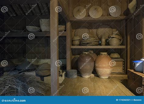 Traditional Home and Interior of Okinawa Village Stock Image - Image of historic, door: 174260321