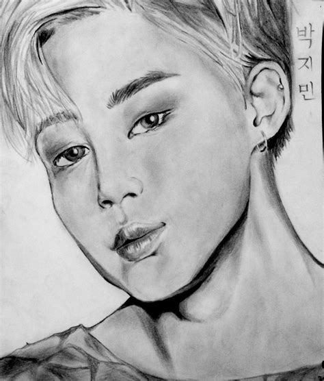 Pencil drawing of Jimin 💜 : r/bangtan