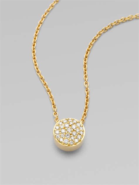 Georg Jensen 18k Yellow Gold Pavé Diamond Pendant Necklace in Metallic ...