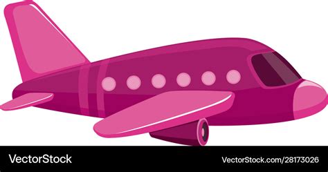 Single picture airplane in pink color Royalty Free Vector