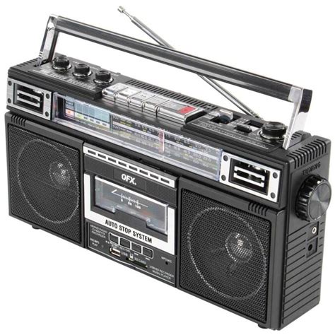 QFX ReRun x Cassette Player Boombox with 4-Band Radio, MP3 Converter ...