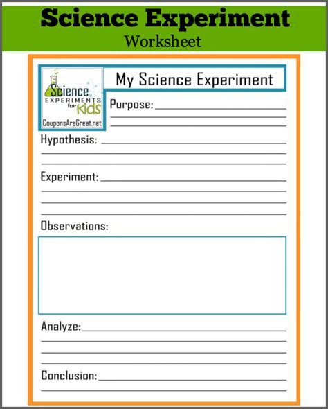 Science Experiments for Kids: Printable Scientific Method Worksheet