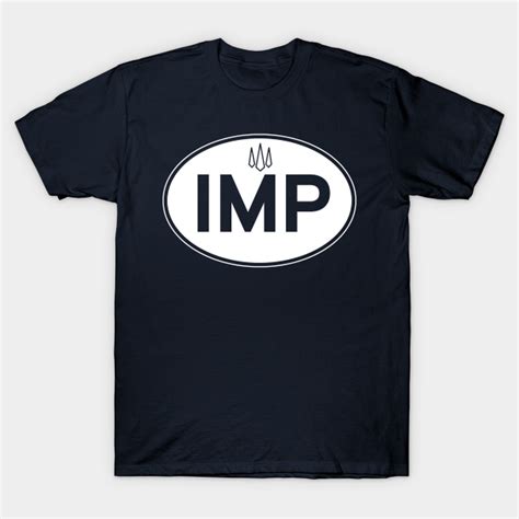 IMP with Hillman logo classic car oval plate - Imp - T-Shirt | TeePublic