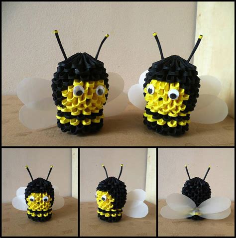 3D origami bees by hellpr0phet on DeviantArt