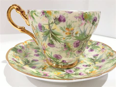 Thistle Tea Cup by Regency Bone China, Tea Cups and Saucers, Violet ...