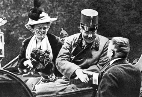 Archduke Franz Ferdinand with his wife on the day they were assassinated by Gavrilo Princip, 1914