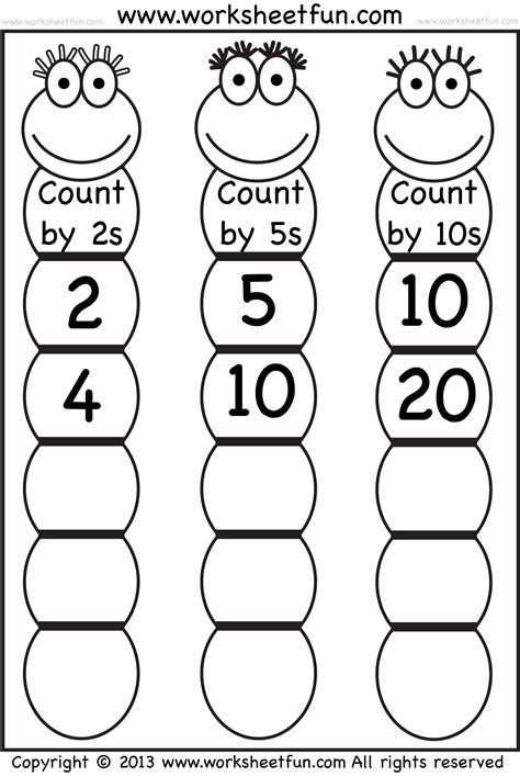 Skip Counting by 2, 5 and 10 – Worksheet / FREE Printable Worksheets – Worksheetfun