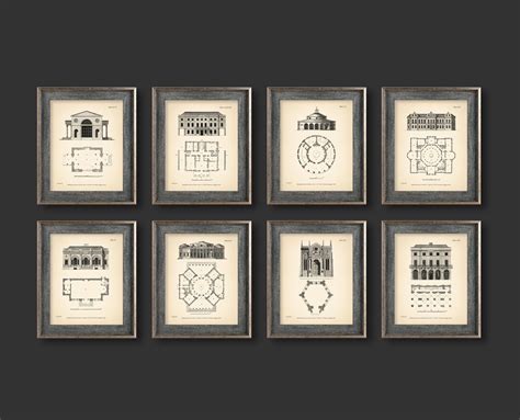 8x10'' Architectural Prints Set of 8 Vintage Print - Etsy UK