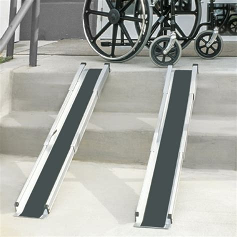 DMI Portable Wheelchair Ramp For Home, Van, Steps, Adjustable Telescoping Retractable ...