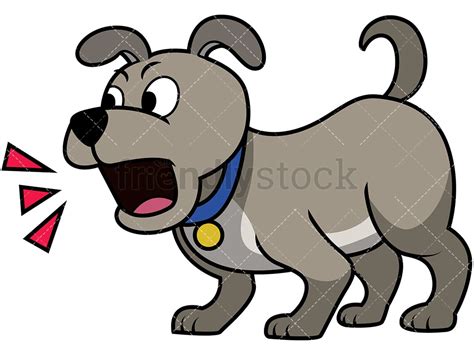 Cute Puppy Barking Cartoon Vector Clipart - FriendlyStock