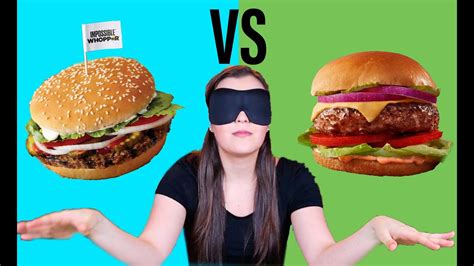 IMPOSSIBLE WHOPPER VS BEYOND BURGER BLIND TASTE TEST - YouTube