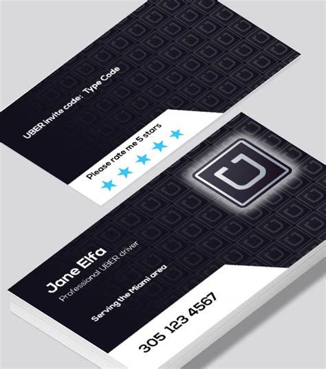 Uber business card classic logo - Modern Design - PrintElf