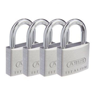 Set Of 4 ABUS Titalium Keyed Alike Padlocks, Padlock Free Postage-64TI40QUADSC | eBay