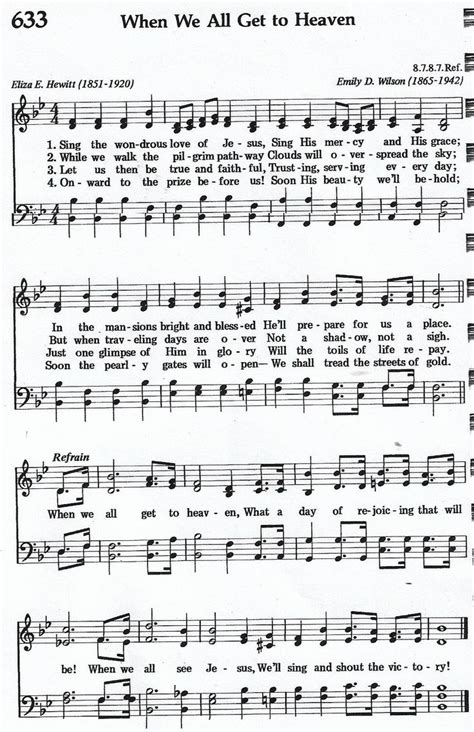 When We All Get To Heaven (Hymn) SATB | Christian song lyrics, Hymns ...