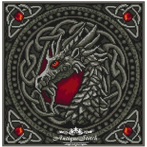 Celtic Dragon 1 Medieval Pattern PDF Enjoy Cross Stitch - Inspire Uplift