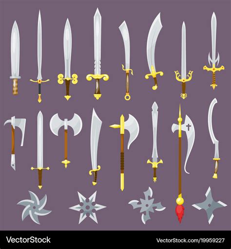 Sword medieval weapon of knight with sharp Vector Image