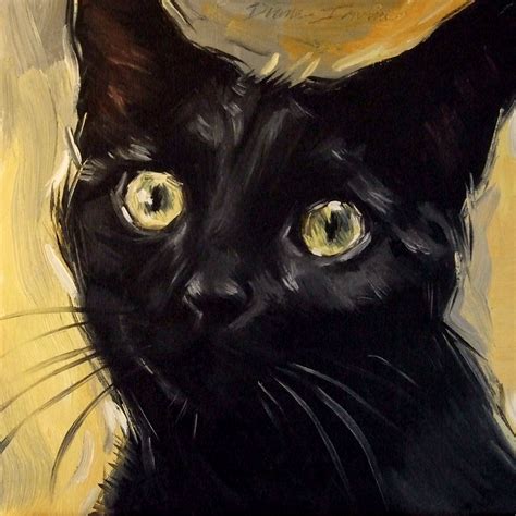 Paintings From the Parlor: Black Cat Oil Painting - Original Loose ...