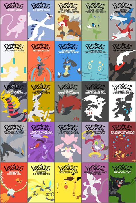 All 25 Pokemon Movies's Posters Minimalistic Style (W Download Link ...