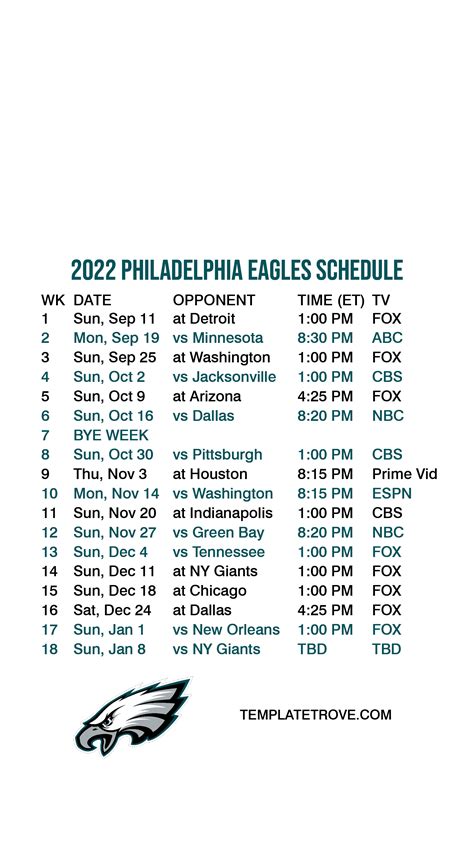 Eagles Schedule 2024 Home Games List - Mindy Sybille