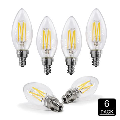 40W Equivalent,2700K Daylight Dimmable Warm Chandelier LED Bulbs E12 ...