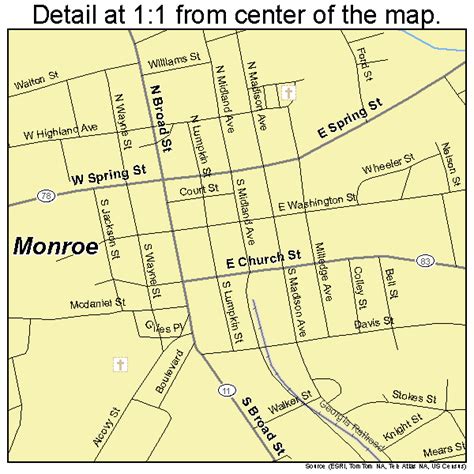 Monroe Georgia Street Map 1352192