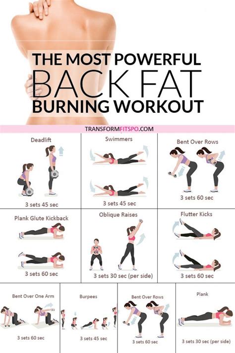 Back Fat Workout, At Home Workout Plan, Fat Burning Workout, At Home ...