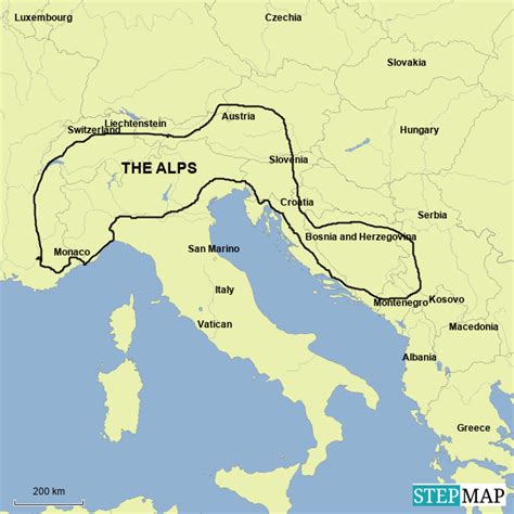 StepMap - The alps maps - Landkarte für Germany