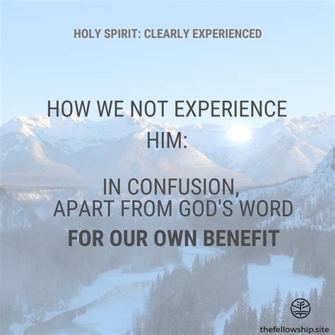 Holy Spirit: Clearly Experienced — The Fellowship