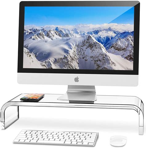 AboveTEK Premium Acrylic Monitor Stand, Monitor Riser/Computer Stand for Home Office Business ...