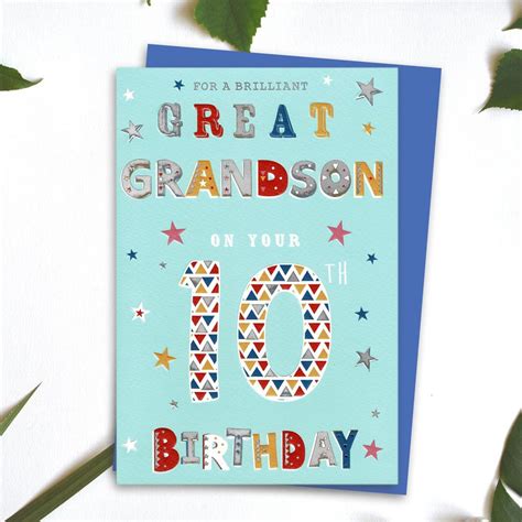 Brilliant Great Grandson Age 10 Birthday Card