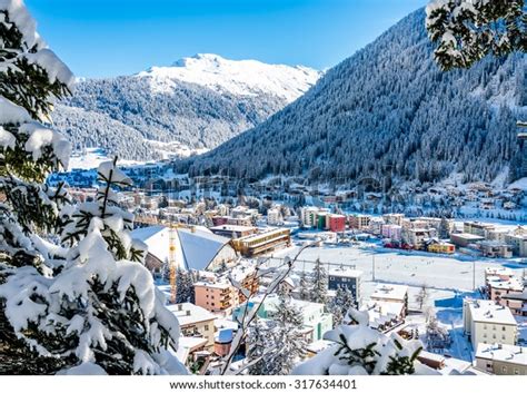 Scenery Winter Ski Resort Davos Switzerland Stock Photo (Edit Now ...