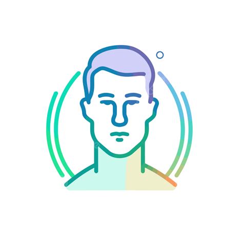 Man S Outline In A Rainbow Tone Vector, Gene, Lineal Icon, Flat Icon PNG and Vector with ...
