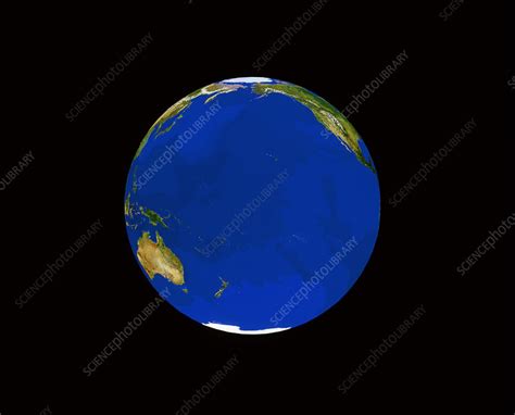 Satellite view of the Pacific Ocean - Stock Image - E050/0166 - Science Photo Library