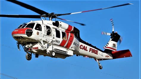 Sikorsky S-70 Firehawk Start-Up & Takeoff CAL FIRE at American Heroes Helicopter Show N483DF ...