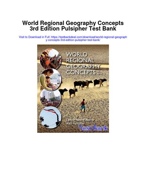 World Regional Geography Concepts 3rd Edition Pulsipher Test Bank | PDF