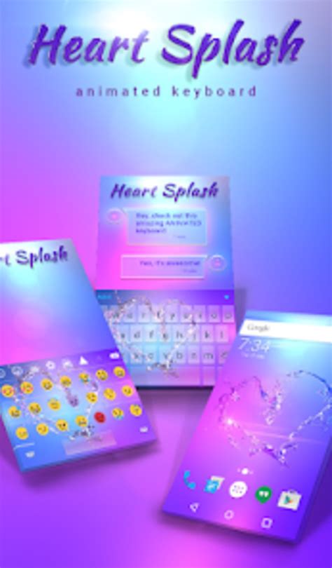 Heart Splash Animated Keyboard для Android — Скачать