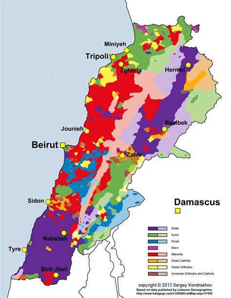 Lebanon religion map : r/MapPorn