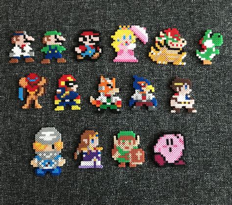 Hama Beads Mario Characters Super mario bros main characters made with ...