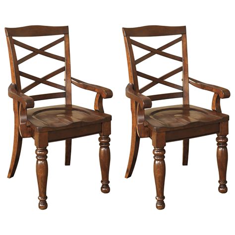 Signature Design by Ashley Porter Dining Room Arm Chair Set of 2 Rustic Brown - Walmart.com ...