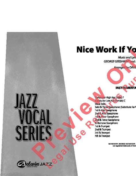 Nice Work If You Can Get It Sheet Music by Dave Wolpe (SKU: JEVM00002) - Stanton's Sheet Music