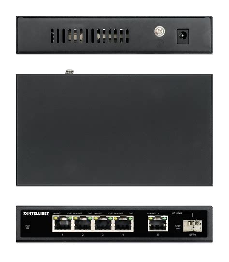 Intellinet 5-Port Gigabit Ethernet PoE+ Switch with SFP Port (561822)