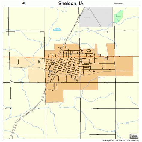 Sheldon Iowa Street Map 1972390