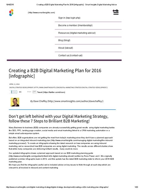 Creating A B2B Digital Marketing Plan For 2016 (Infographic) - Smart Insights Digital Marketing ...