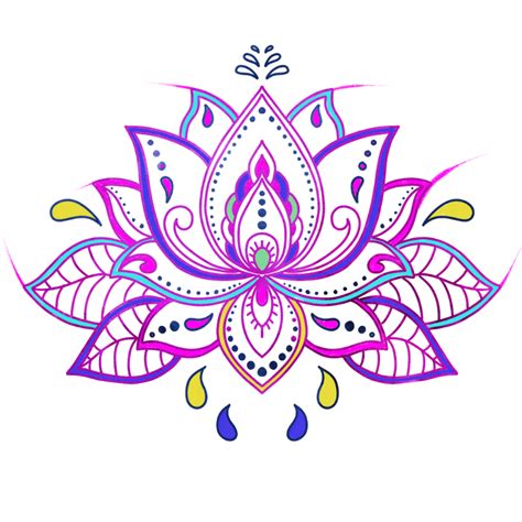 Lotus flowers, purple colours. Mandala, yoga, Indian, Holiday clipart ...