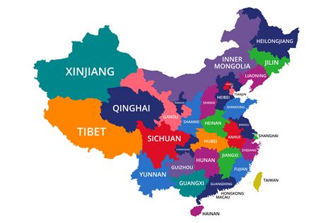 The 23 Provinces in the Country of China