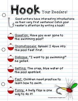 Free Writing Hooks Poster for Teachers