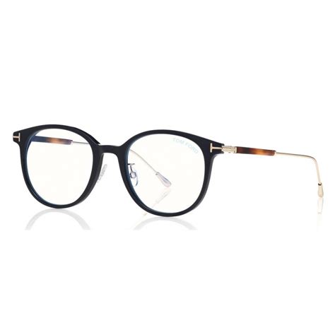 Tom Ford - Blue Block Optical Glasses - Round Metal Optical Glasses - Blue - FT5644-D-B ...